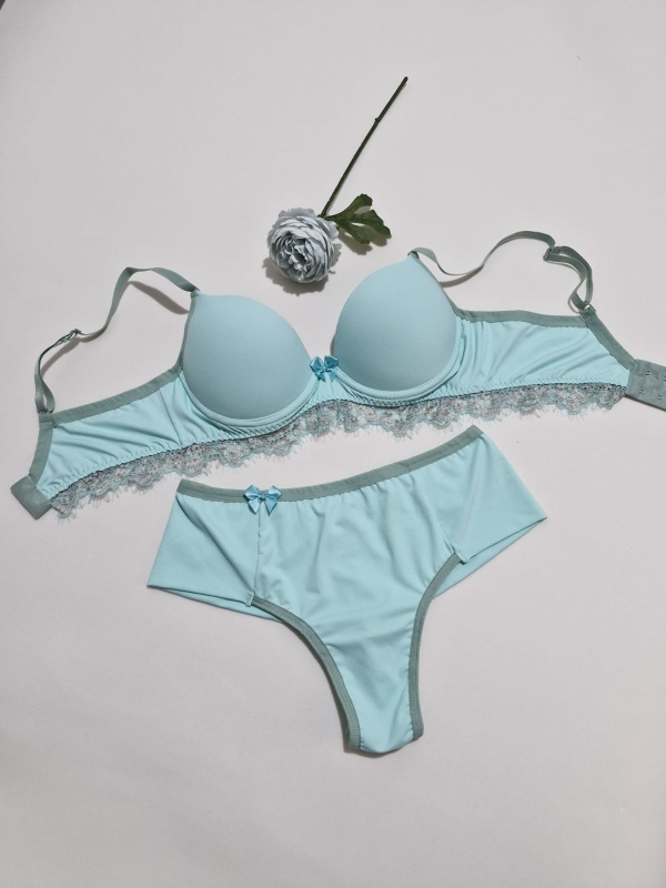 Conjunto de lingerie feminina fio duplo de pala alta - Image 2