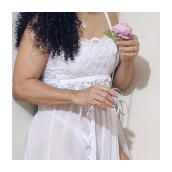 Camisola sensual feita com tule e renda - Image 2