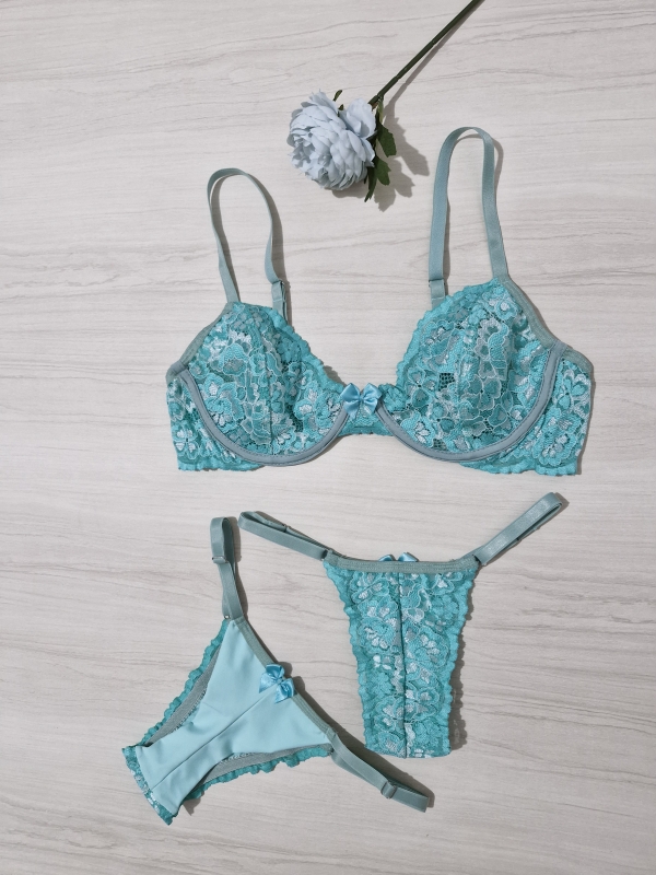 Conjunto lingerie sensual meia-taça angel - Image 4