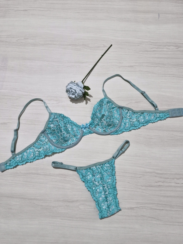 Conjunto lingerie sensual meia-taça angel - Image 3