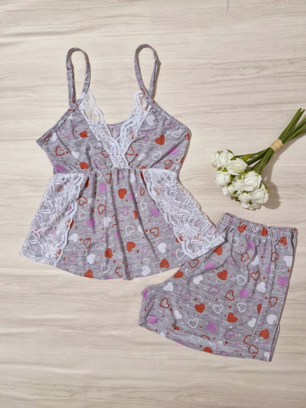 Babydoll coração com laterais em renda - Image 2