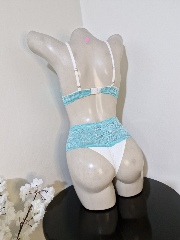 Conjunto bojo triângulo em renda bicolor angel - Image 3