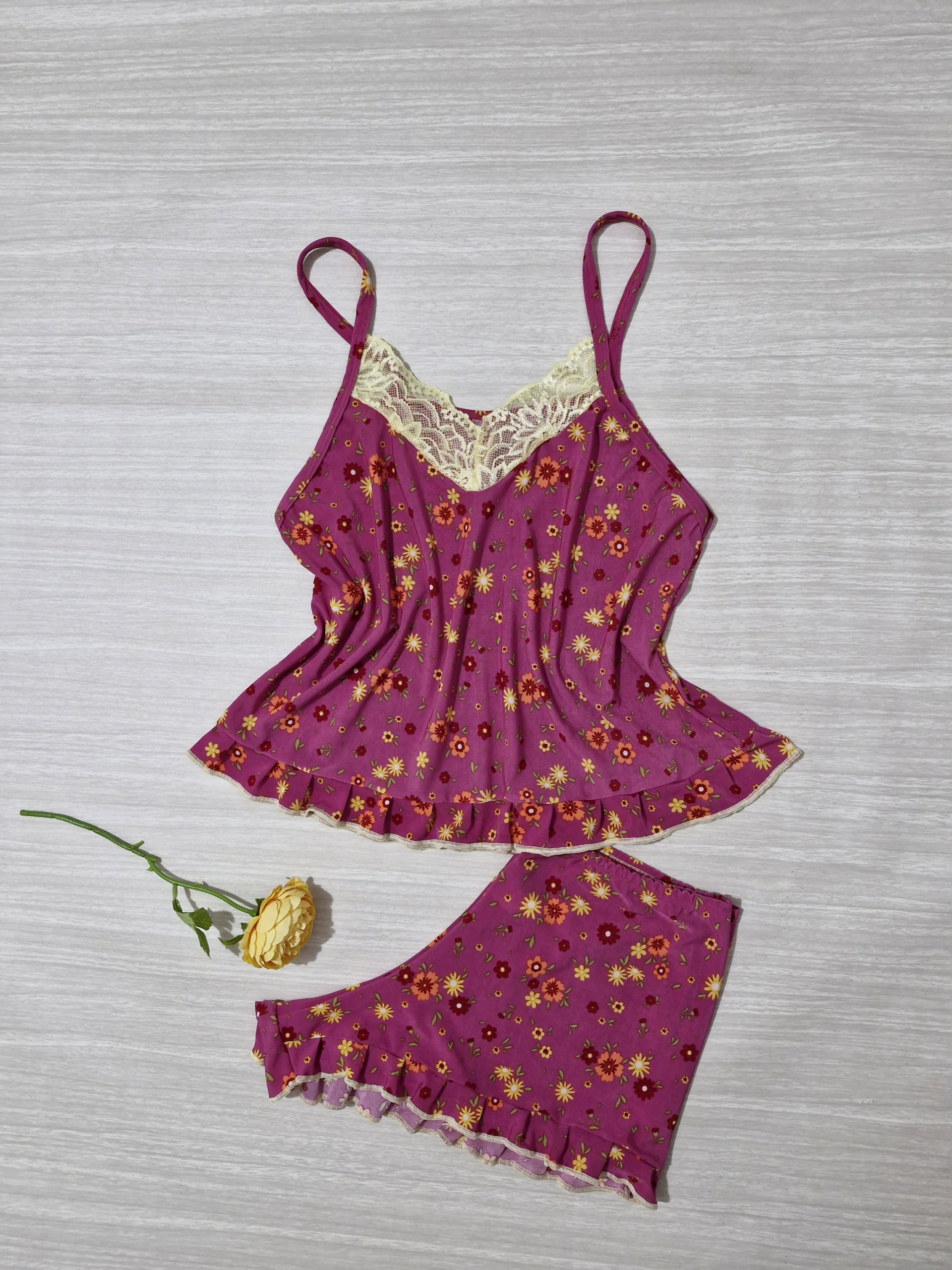 Babydoll com babado e decote em renda amarela - Image 3