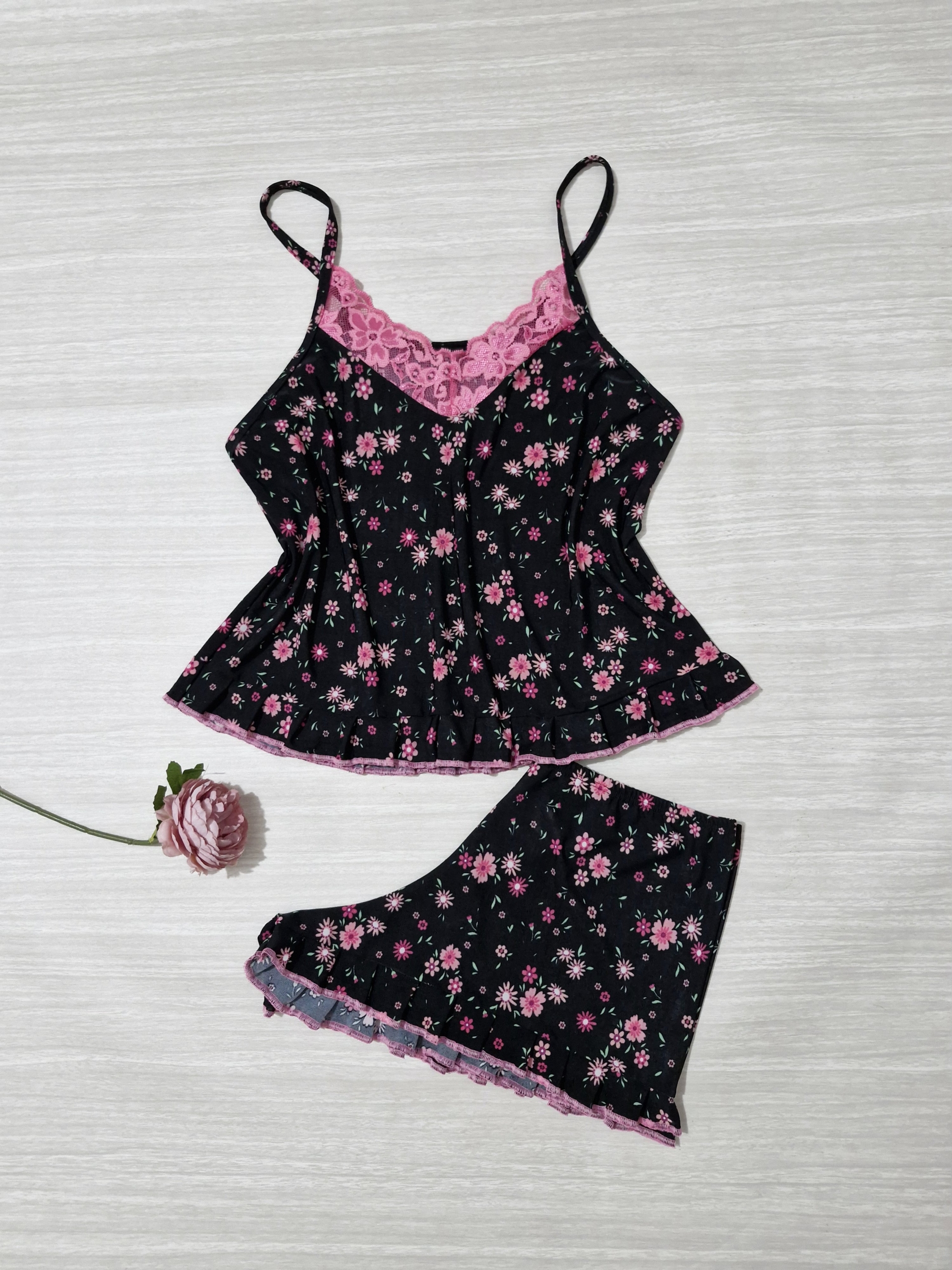 Babydoll com babado e decote em renda pink - Image 3