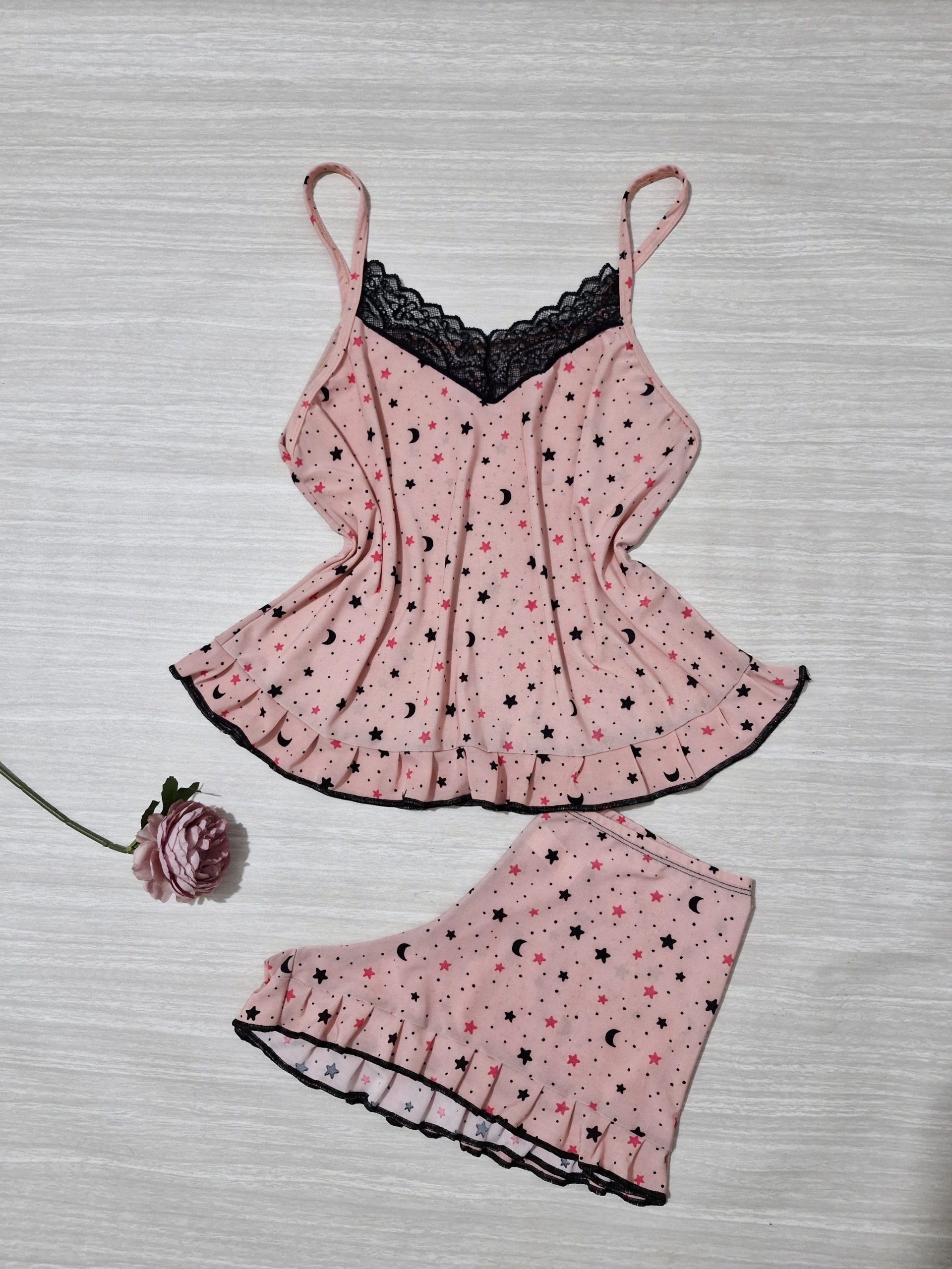 Babydoll com babado e decote em renda - Image 3