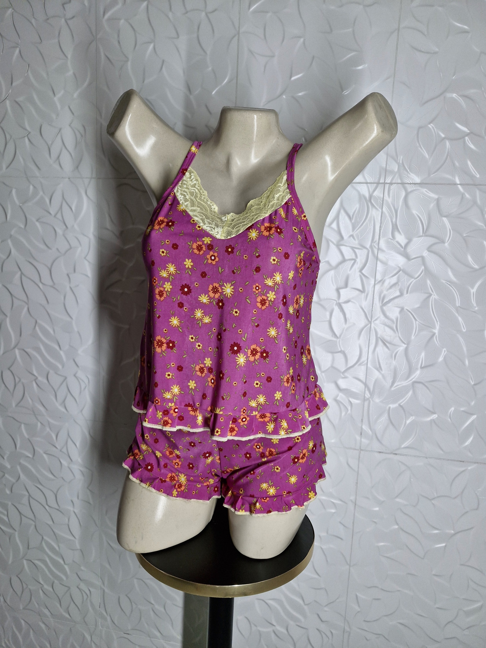 Babydoll com babado e decote em renda amarela - Image 2