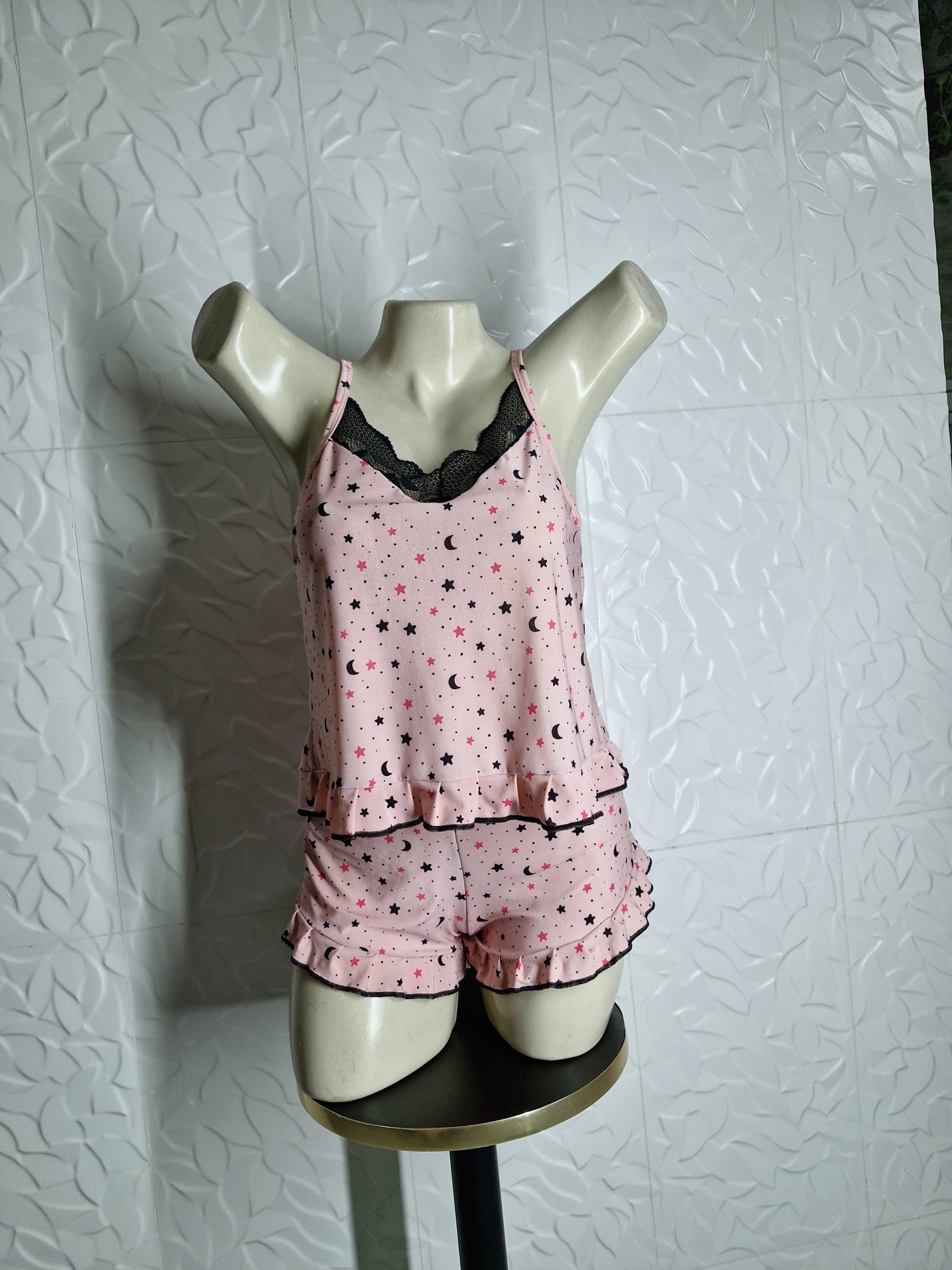 Babydoll com babado e decote em renda - Image 2