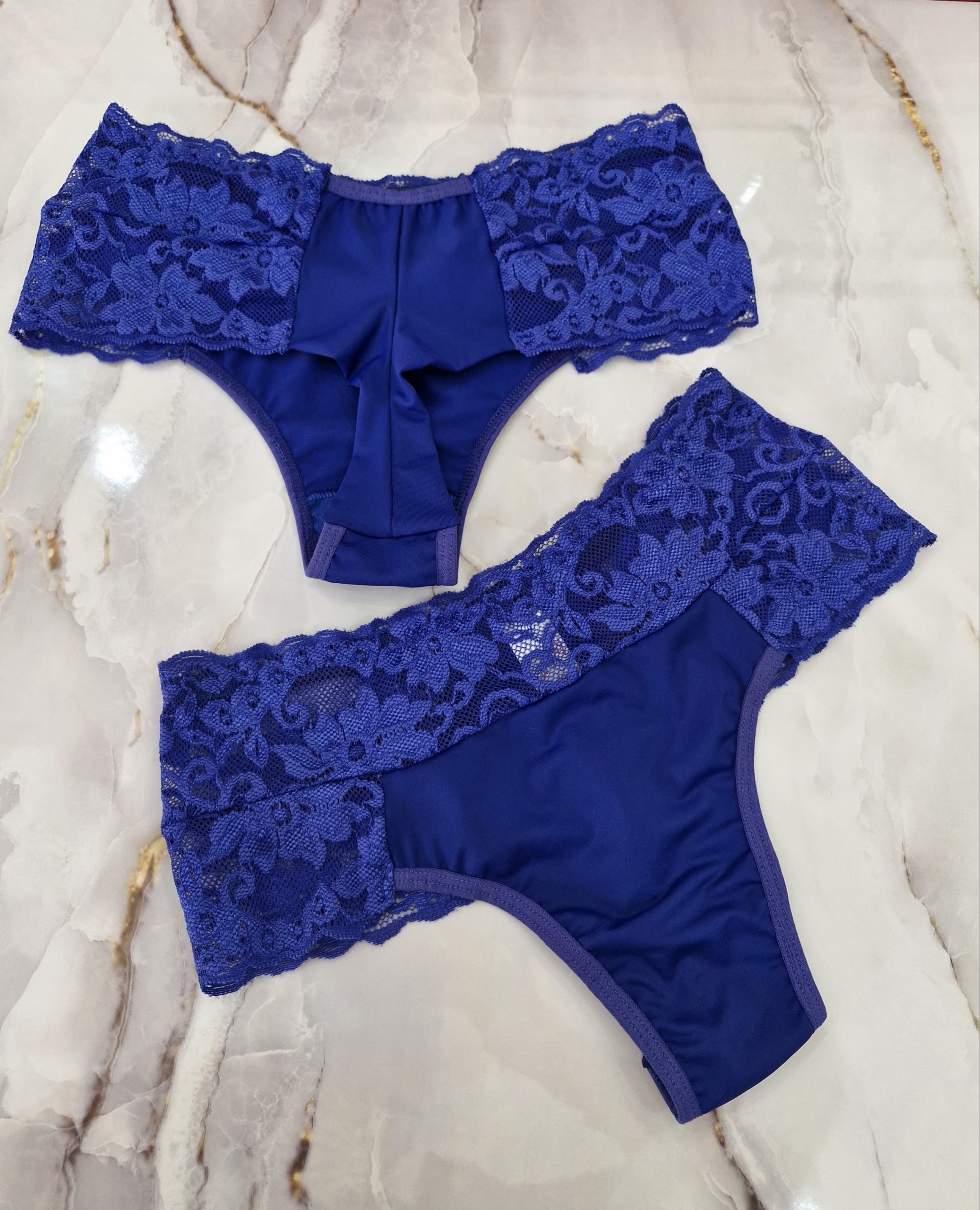 Calcinha fio duplo com laterais e pala em renda - Image 4