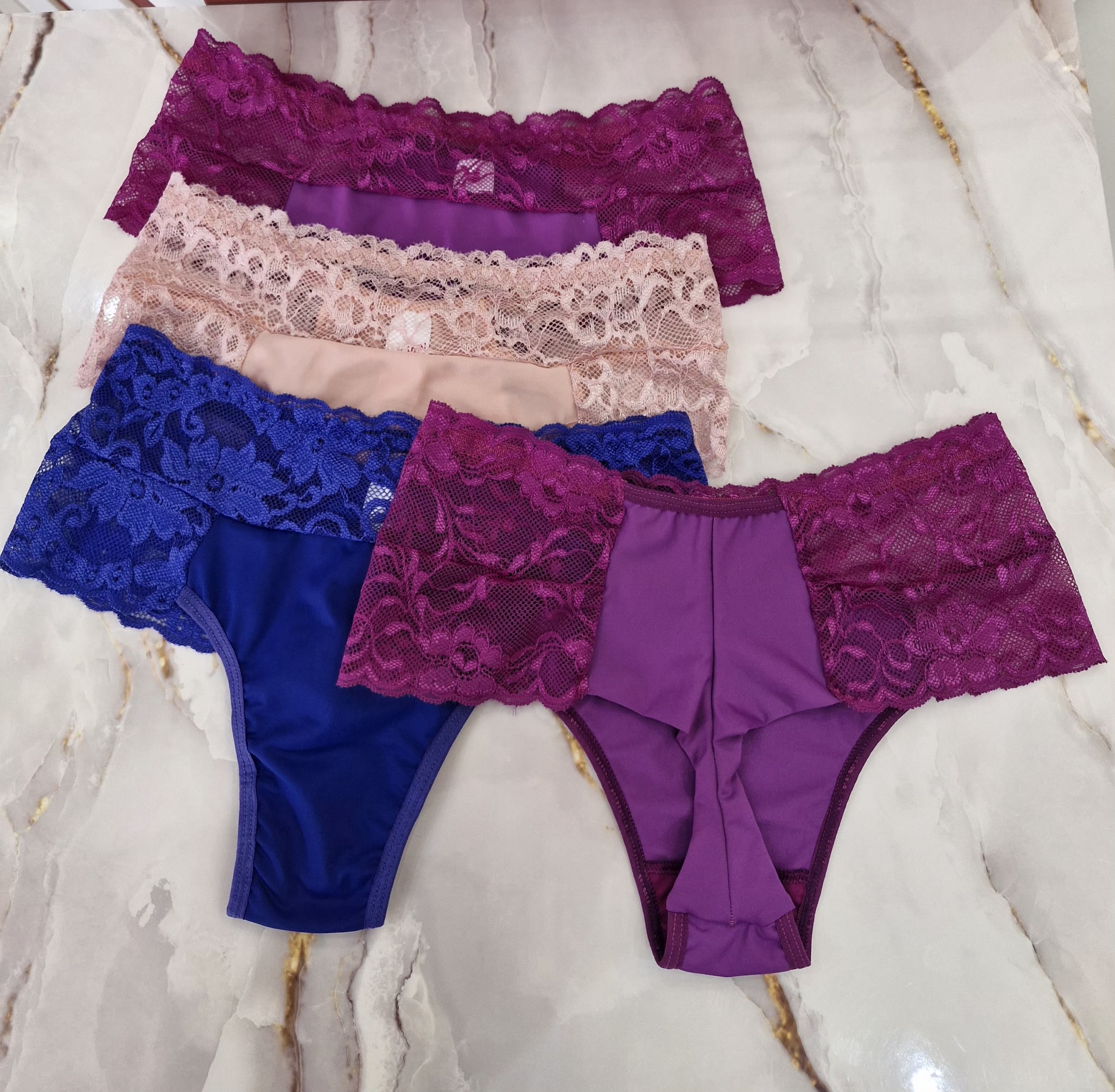 Calcinha fio duplo com laterais e pala em renda - Image 5