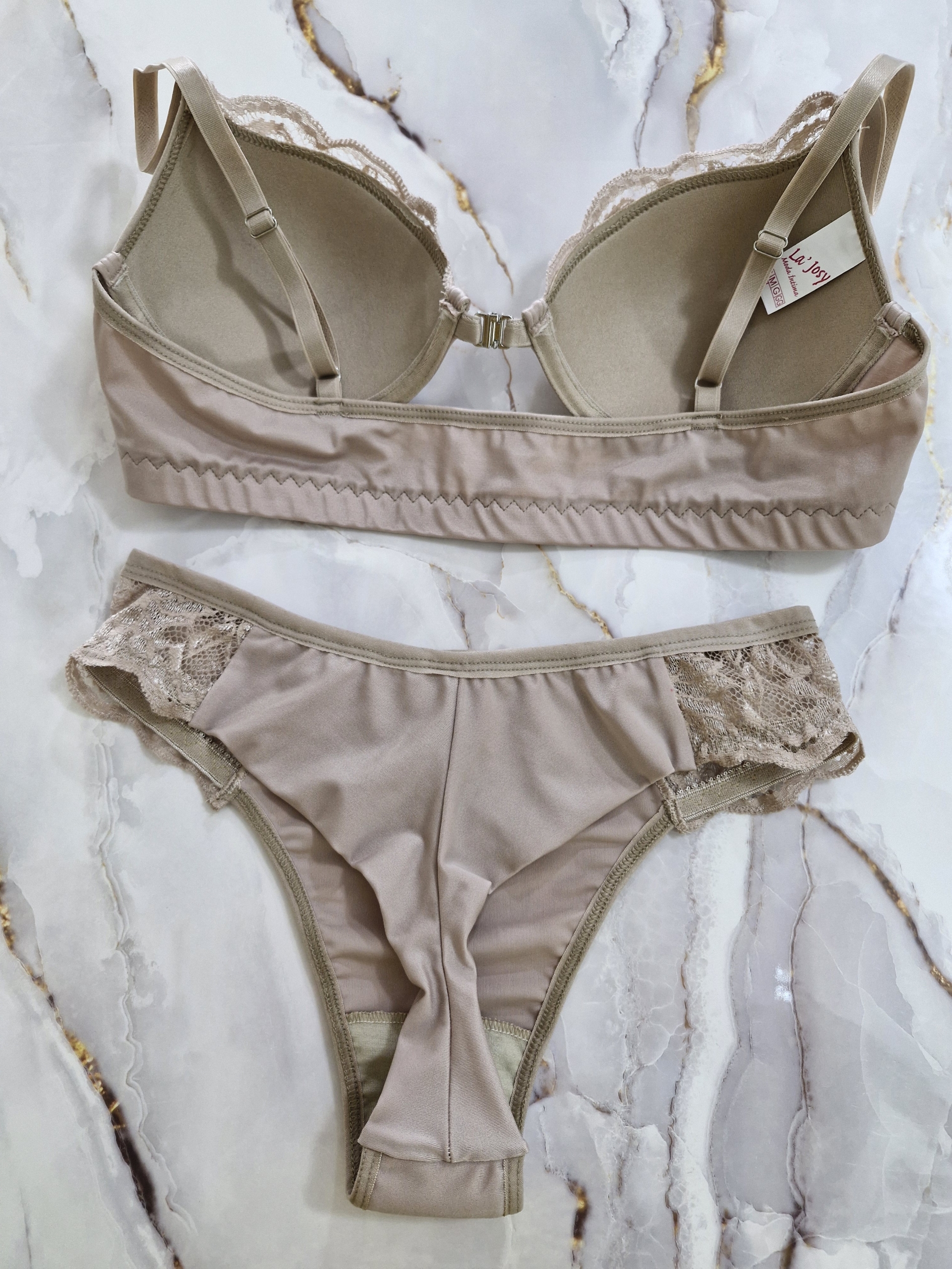 Conjunto de lingerie nudes com soutien Abotoador Frontal - Image 4