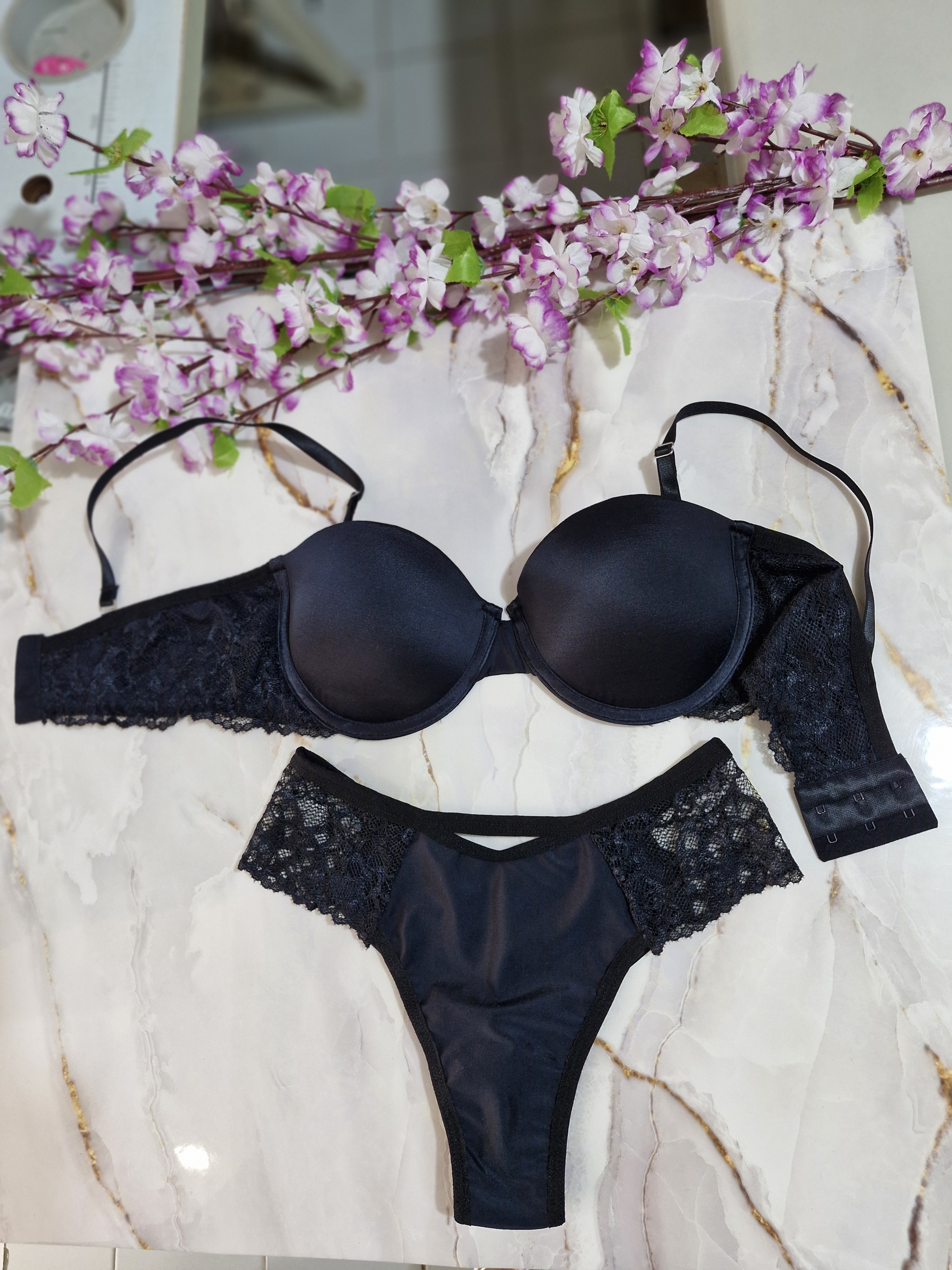 Conjunto de lingerie semi-fio pra usar como ou sem alças - Image 3